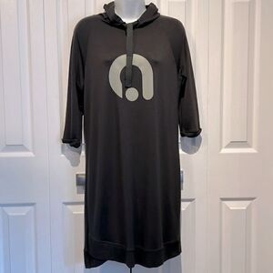 Hyba Charcoal Grey 3/4 Sleeve Hooded‎ Tunic Dress Size S
